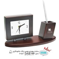 ساعت رو میزی چوبی تبلیغاتی (جاخودکاری،زنگ) 5586