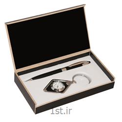 ست هدیه مدیریتی تبلیغاتی دو تیکه خودکار، جاکلیدی ساعتدار SM43