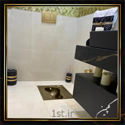 کاسه توالت ایرانی استنلس استیل طلائی گلچین