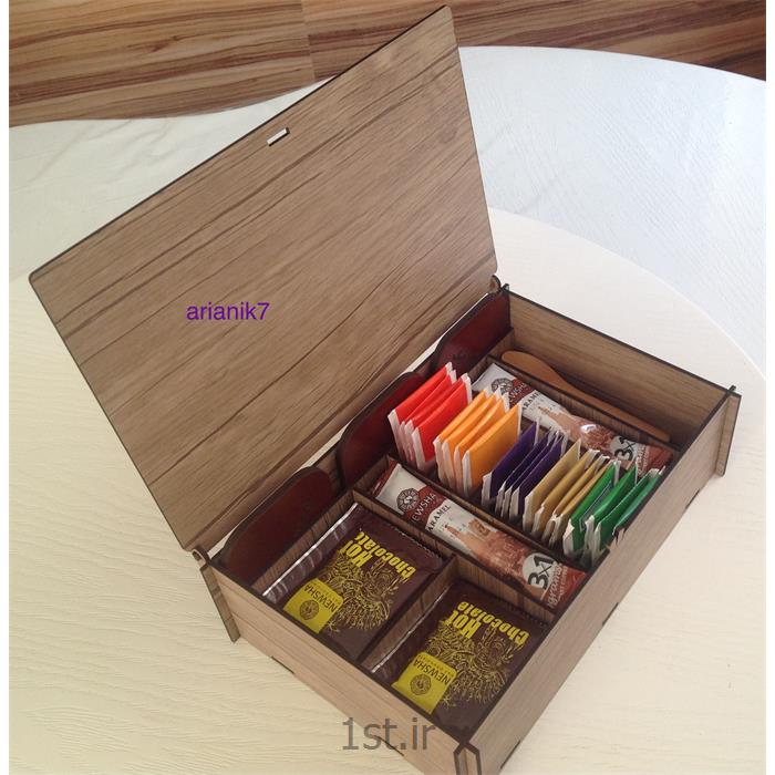 جعبه پذیرایی چوبی لوکس چای و نوشیدنی