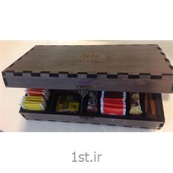 جعبه پذیرایی چوبی چای و نوشیدنی