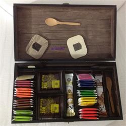 جعبه پذیرایی چوبی چای و نوشیدنی