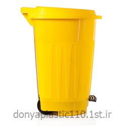 عکس سطل زباله (سطل آشغال)سطل چرخ‌ دار پدال‌ دار پلاستیکی 120 لیتری