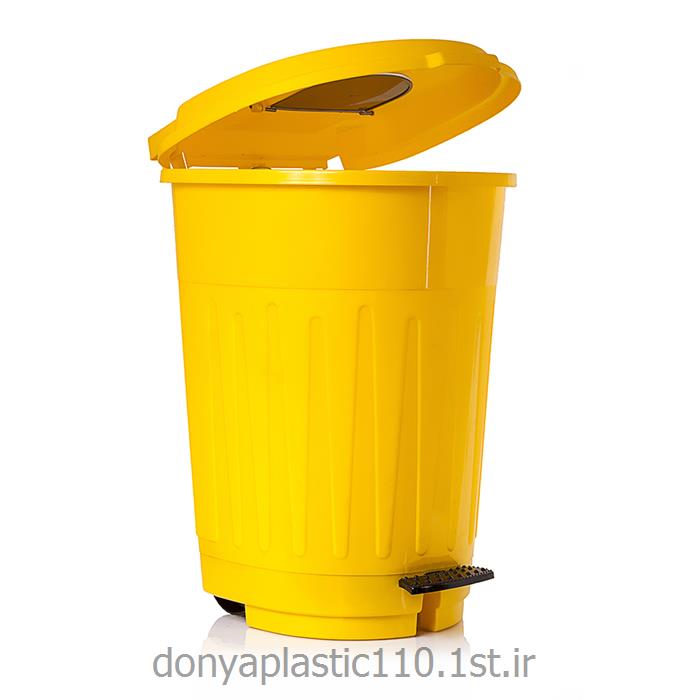 سطل چرخ‌ دار پدال‌ دار پلاستیکی 120 لیتری