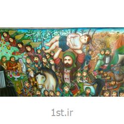 تابلو نقاشی مذهبی سبک قهوه خانه ای با موضوع علی اصغر