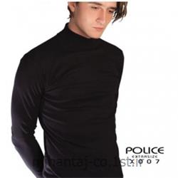 تی شرت کتان آستین بلند یقه گرد مدل X007 پلیس POLICE BODY SIZE