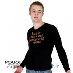 تی شرت کتان آستین بلند یقه گرد مدل F317 پلیس POLICE BODY SIZE
