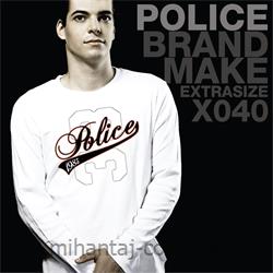 تی شرت کتان آستین بلند یقه گرد مدل X040 پلیس POLICE BODY SIZE