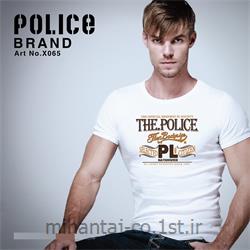 تی شرت کتان آستین کوتاه یقه گرد مدل X065 پلیس POLICE BODY SIZE