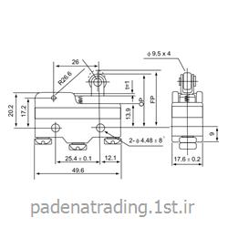 میکروسوئیچ افقی CM-1704M CNTD  با اهرم لولایی کوتاه قرقره فلزی