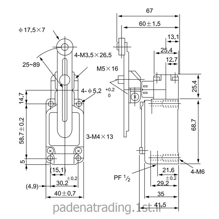 لیمیت سوییچ- میکروسوویچ  تیپ سنگین رگلاژی CWLCA12-2-Q CNTD