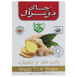 عکس چای سبزچای سبز جعبه مقوایی  با زنجبیل 100 گرمی دوغزال