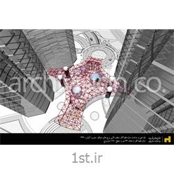 عکس سازه فضاکارسازه فضاکار سقف لابی برج‌های دوقلوی کیش