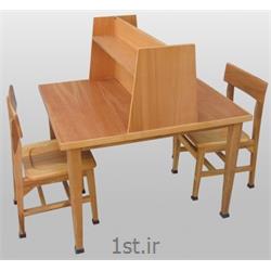 میز مطالعه چوبی حایل دار و ساده