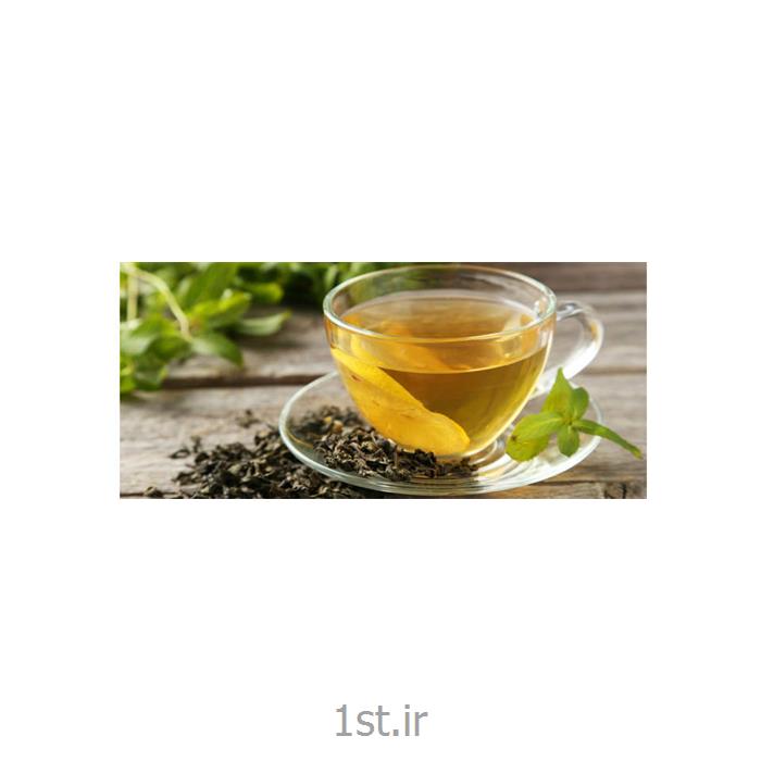 چای سبز مخلوط شده با برگه پرتقال ارگانیک