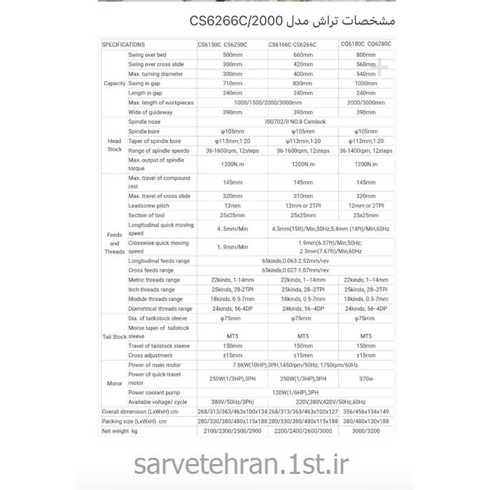 دستگاه تراش بااوجی چینی 2 متر - سنتر۶۶ گلویی ۱۰۵