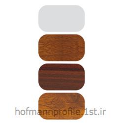 پروفیل فریم سری 70 پنج کانال سفید و لمینیت طرح چوب مدل 7001