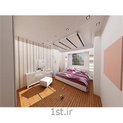طراحی دکوراسیون داخلی اتاق خواب با سبک مدرن با رنگبندی سفید و کف قهوه ای روشن