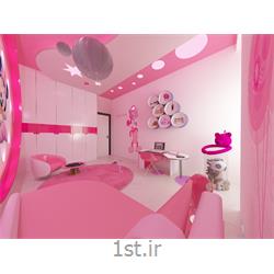 طراحی اتاق خواب با رنگبندی صورتی