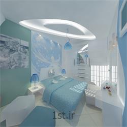 طراحی دکوراسیون داخلی اتاق خواب با رنگبندی آبی