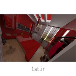 عکس طراحی ساختمانطراحی دکوراسیون داخلی اتاق خواب با سبک مدرن با رنگبندی قرمز