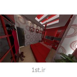 طراحی دکوراسیون داخلی اتاق خواب با سبک مدرن با رنگبندی قرمز