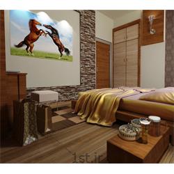 اتاق خواب با استفاده از چوب با رنگ قهوه ای و سنگ آنتیک