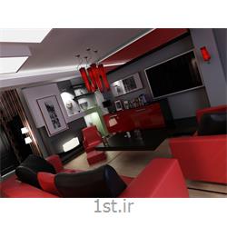 طراحی دکوراسیون داخلی آشپزخانه به سبک مدرن با رنگبندی قرمز و سیاه