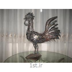 عکس صنایع دستی فلزیمجسمه فلزی تزئینی رومیزی مدل خروس