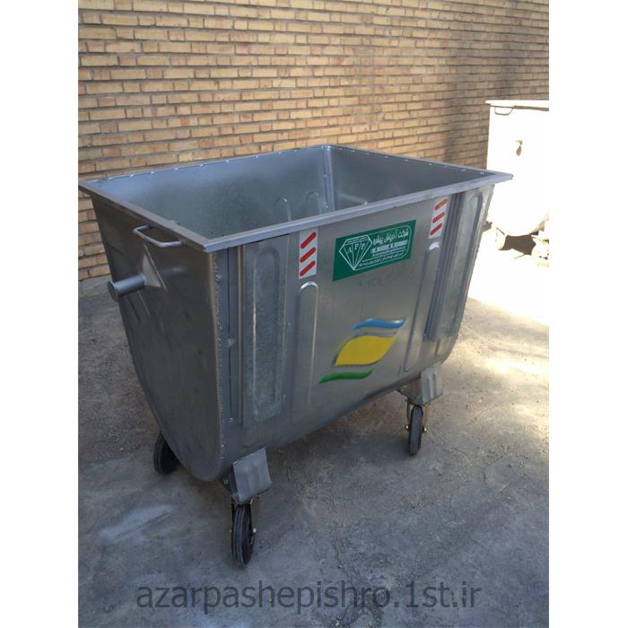 سطل آشغال خیابانی چرخ دار و بدون درب محدب فلزی مکانیزه 770 لیتری