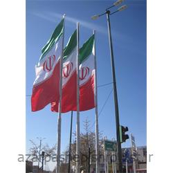 میل پرچم اهتزاز فلزی با قرقره و سیم بکسل دستی به ارتفاع 13 و 14 متری