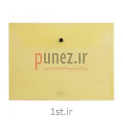 عکس لوازم جانبی پوشه و زونکنپاکت دکمه دار پاپکو مدل شفاف کد 105-A4T - زرد